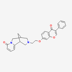 molecular formula C28H26N2O4 B2416227 3-(2-((4-oxo-3-phenyl-4H-chromen-7-yl)oxy)ethyl)-3,4,5,6-tetrahydro-1H-1,5-methanopyrido[1,2-a][1,5]diazocin-8(2H)-one CAS No. 1105241-77-7