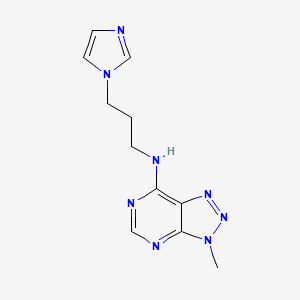 molecular formula C11H14N8 B2416228 N-(3-(1H-咪唑-1-基)丙基)-3-甲基-3H-[1,2,3]三唑并[4,5-d]嘧啶-7-胺 CAS No. 899995-17-6