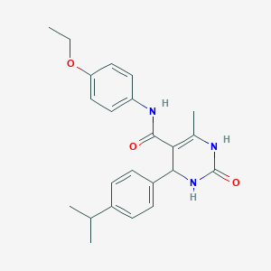 molecular formula C23H27N3O3 B2416229 N-(4-ethoxyphenyl)-4-(4-isopropylphenyl)-6-methyl-2-oxo-1,2,3,4-tetrahydropyrimidine-5-carboxamide CAS No. 421575-86-2