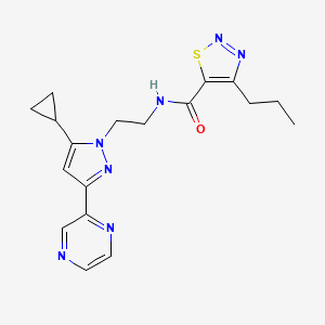 N-(2-(5-cyclopropyl-3-(pyrazin-2-yl)-1H-pyrazol-1-yl)ethyl)-4-propyl-1,2,3-thiadiazole-5-carboxamide