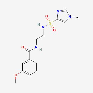 molecular formula C14H18N4O4S B2416232 3-甲氧基-N-(2-(1-甲基-1H-咪唑-4-磺酰胺)乙基)苯甲酰胺 CAS No. 1787916-86-2