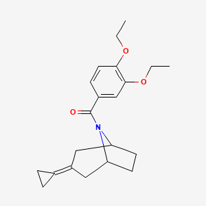 molecular formula C21H27NO3 B2416236 3-Cyclopropylidene-8-(3,4-diethoxybenzoyl)-8-azabicyclo[3.2.1]octane CAS No. 2177060-72-7