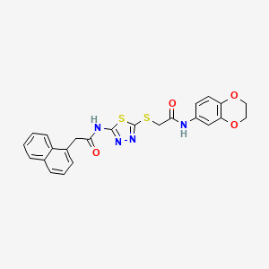 molecular formula C24H20N4O4S2 B2416238 N-(2,3-二氢苯并[b][1,4]二氧杂环-6-基)-2-((5-(2-(萘-1-基)乙酰氨基)-1,3,4-噻二唑-2-基)硫代)乙酰胺 CAS No. 868973-14-2