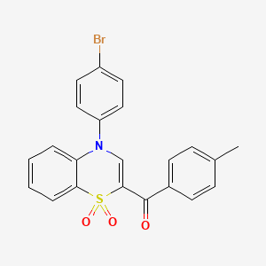 molecular formula C22H16BrNO3S B2416242 [4-(4-bromophenyl)-1,1-dioxido-4H-1,4-benzothiazin-2-yl](4-methylphenyl)methanone CAS No. 1114652-90-2