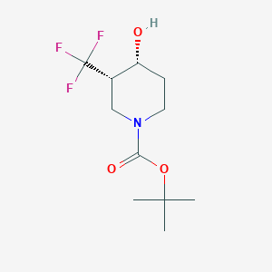 molecular formula C11H18F3NO3 B2416250 tert-Butyl cis-4-hydroxy-3-(trifluoromethyl)piperidine-1-carboxylate CAS No. 1309435-53-7