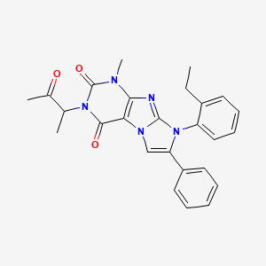 molecular formula C26H25N5O3 B2416253 6-(2-Ethylphenyl)-4-methyl-2-(3-oxobutan-2-yl)-7-phenylpurino[7,8-a]imidazole-1,3-dione CAS No. 886896-88-4
