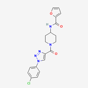 molecular formula C19H18ClN5O3 B2416255 N-(1-(1-(4-氯苯基)-1H-1,2,3-三唑-4-羰基)哌啶-4-基)呋喃-2-甲酰胺 CAS No. 1251601-95-2