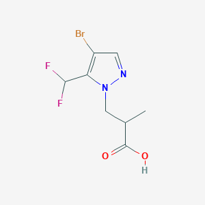 3-[4-Bromo-5-(difluoromethyl)pyrazol-1-yl]-2-methylpropanoic acid