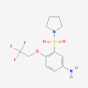 molecular formula C12H15F3N2O3S B241626 3-Pyrrolidin-1-ylsulfonyl-4-(2,2,2-trifluoroethoxy)aniline 