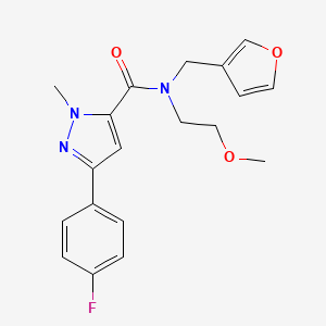 molecular formula C19H20FN3O3 B2416260 3-(4-fluorophenyl)-N-(furan-3-ylmethyl)-N-(2-methoxyethyl)-1-methyl-1H-pyrazole-5-carboxamide CAS No. 1421442-11-6