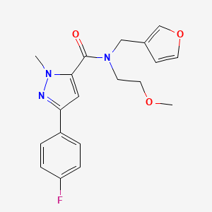 molecular formula C19H20FN3O3 B2416260 3-(4-fluorofenil)-N-(furan-3-ilmetil)-N-(2-metoxietil)-1-metil-1H-pirazol-5-carboxamida CAS No. 1421442-11-6