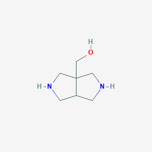 molecular formula C7H14N2O B2416264 2,3,4,5,6,6a-Hexahydro-1H-pyrrolo[3,4-c]pyrrol-3a-ylmethanol CAS No. 2470438-50-5