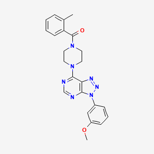 molecular formula C23H23N7O2 B2416267 （4-(3-(3-甲氧基苯基)-3H-[1,2,3]三唑并[4,5-d]嘧啶-7-基)哌嗪-1-基)(邻甲苯基)甲苯酮 CAS No. 920205-29-4