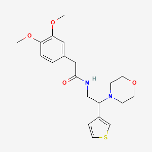 molecular formula C20H26N2O4S B2416268 2-(3,4-dimethoxyphenyl)-N-(2-morpholino-2-(thiophen-3-yl)ethyl)acetamide CAS No. 946272-56-6