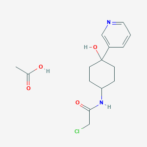 molecular formula C15H21ClN2O4 B2416269 Acetic acid;2-chloro-N-(4-hydroxy-4-pyridin-3-ylcyclohexyl)acetamide CAS No. 2411288-18-9