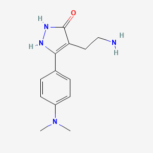 4-(2-aminoethyl)-5-[4-(dimethylamino)phenyl]-1,2-dihydro-3H-pyrazol-3-one