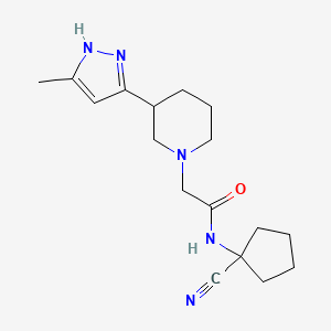 molecular formula C17H25N5O B2416277 N-(1-cyanocyclopentyl)-2-[3-(5-methyl-1H-pyrazol-3-yl)piperidin-1-yl]acetamide CAS No. 1427894-67-4