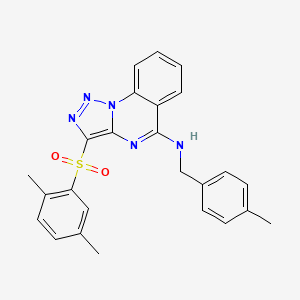 molecular formula C25H23N5O2S B2416279 3-[(2,5-二甲苯基)磺酰基]-N-(4-甲基苄基)[1,2,3]三唑并[1,5-a]喹唑啉-5-胺 CAS No. 866807-85-4