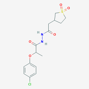 molecular formula C15H19ClN2O5S B241628 2-(4-chlorophenoxy)-N'-[(1,1-dioxidotetrahydro-3-thienyl)acetyl]propanohydrazide 
