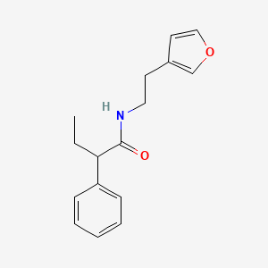 molecular formula C16H19NO2 B2416286 N-[2-(Furan-3-YL)ethyl]-2-phenylbutanamide CAS No. 1428352-00-4