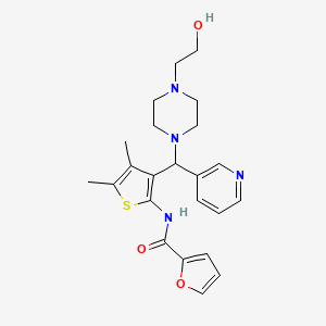 molecular formula C23H28N4O3S B2416288 N-{3-[[4-(2-hydroxyethyl)piperazin-1-yl](pyridin-3-yl)methyl]-4,5-dimethylthien-2-yl}-2-furamide CAS No. 618404-89-0