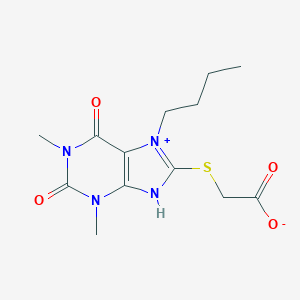 molecular formula C13H18N4O4S B241629 2-[(7-butyl-1,3-dimethyl-2,6-dioxo-9H-purin-7-ium-8-yl)sulfanyl]acetate 