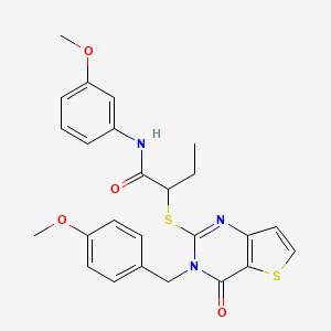 2-{[3-(4-methoxybenzyl)-4-oxo-3,4-dihydrothieno[3,2-d]pyrimidin-2-yl]sulfanyl}-N-(3-methoxyphenyl)butanamide