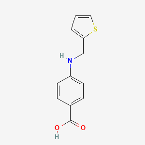 molecular formula C12H11NO2S B2416299 4-[(Thiophen-2-ylmethyl)-amino]-benzoic acid CAS No. 1715-13-5; 451498-55-8