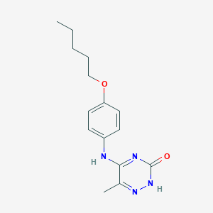 molecular formula C15H20N4O2 B241630 6-methyl-5-[4-(pentyloxy)anilino]-1,2,4-triazin-3(2H)-one 