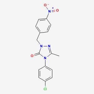 molecular formula C16H13ClN4O3 B2416301 4-(4-chlorophenyl)-5-methyl-2-(4-nitrobenzyl)-2,4-dihydro-3H-1,2,4-triazol-3-one CAS No. 860786-63-6