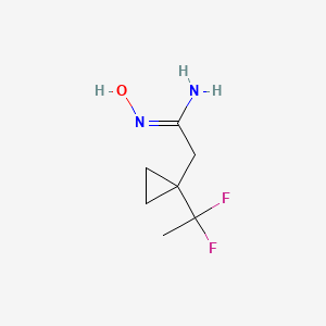 molecular formula C7H12F2N2O B2416307 2-[1-(1,1-Difluoroethyl)cyclopropyl]-N'-hydroxyethanimidamide CAS No. 2309485-06-9