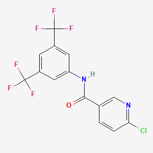 molecular formula C14H7ClF6N2O B2416315 N-[3,5-bis(trifluoromethyl)phenyl]-6-chloropyridine-3-carboxamide CAS No. 667443-18-7