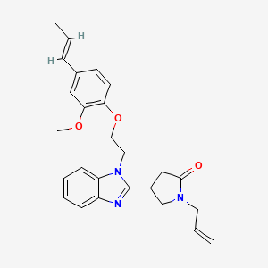 (E)-1-allyl-4-(1-(2-(2-methoxy-4-(prop-1-en-1-yl)phenoxy)ethyl)-1H-benzo[d]imidazol-2-yl)pyrrolidin-2-one