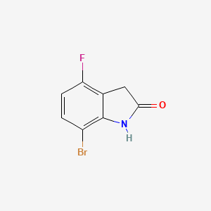 molecular formula C8H5BrFNO B2416320 7-溴-4-氟吲哚啉-2-酮 CAS No. 1260903-29-4