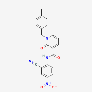 molecular formula C21H16N4O4 B2416324 N-(2-氰基-4-硝基苯基)-1-(4-甲基苄基)-2-氧代-1,2-二氢吡啶-3-甲酰胺 CAS No. 933205-90-4