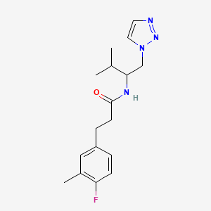 molecular formula C17H23FN4O B2416328 3-(4-氟-3-甲基苯基)-N-(3-甲基-1-(1H-1,2,3-三唑-1-基)丁烷-2-基)丙酰胺 CAS No. 2034561-77-6