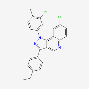 molecular formula C25H19Cl2N3 B2416333 8-chloro-1-(3-chloro-4-methylphenyl)-3-(4-ethylphenyl)-1H-pyrazolo[4,3-c]quinoline CAS No. 901268-24-4