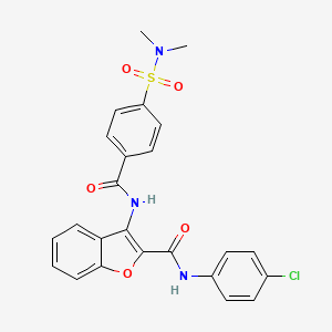 molecular formula C24H20ClN3O5S B2416335 N-(4-氯苯基)-3-(4-(N,N-二甲基磺酰胺基)苯甲酰氨基)苯并呋喃-2-甲酰胺 CAS No. 887895-91-2