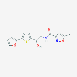 molecular formula C15H14N2O4S B2416339 N-[2-[5-(Furan-2-yl)thiophen-2-yl]-2-hydroxyethyl]-5-methyl-1,2-oxazole-3-carboxamide CAS No. 2319721-44-1