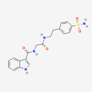 molecular formula C19H20N4O4S B2416343 N-(2-oxo-2-((4-sulfamoylphenethyl)amino)ethyl)-1H-indole-3-carboxamide CAS No. 1226445-47-1
