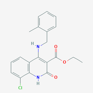molecular formula C20H19ClN2O3 B2416345 Ethyl 8-chloro-4-((2-methylbenzyl)amino)-2-oxo-1,2-dihydroquinoline-3-carboxylate CAS No. 1242912-47-5