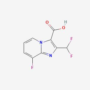 molecular formula C9H5F3N2O2 B2416346 2-(二氟甲基)-8-氟咪唑并[1,2-a]吡啶-3-羧酸 CAS No. 2514942-09-5