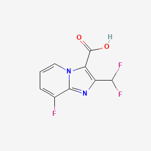 molecular formula C9H5F3N2O2 B2416346 2-(ジフルオロメチル)-8-フルオロイミダゾ[1,2-a]ピリジン-3-カルボン酸 CAS No. 2514942-09-5