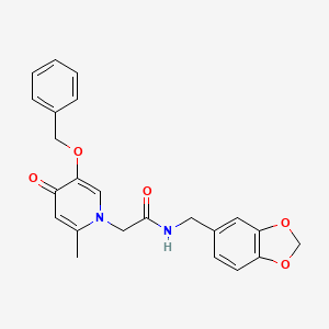 molecular formula C23H22N2O5 B2416355 N-(苯并[d][1,3]二氧杂环-5-基甲基)-2-(5-(苯甲氧基)-2-甲基-4-氧代吡啶-1(4H)-基)乙酰胺 CAS No. 946332-83-8