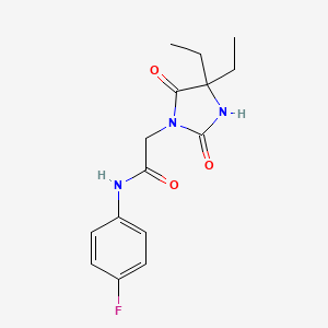 molecular formula C15H18FN3O3 B2416359 2-(4,4-diethyl-2,5-dioxoimidazolidin-1-yl)-N-(4-fluorophenyl)acetamide CAS No. 941905-10-8