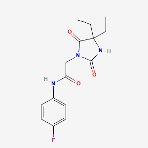 molecular formula C15H18FN3O3 B2416359 2-(4,4-二乙基-2,5-二氧代咪唑啉-1-基)-N-(4-氟苯基)乙酰胺 CAS No. 941905-10-8