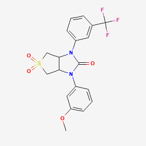 molecular formula C19H17F3N2O4S B2416363 1-(3-methoxyphenyl)-3-(3-(trifluoromethyl)phenyl)tetrahydro-1H-thieno[3,4-d]imidazol-2(3H)-one 5,5-dioxide CAS No. 878428-31-0