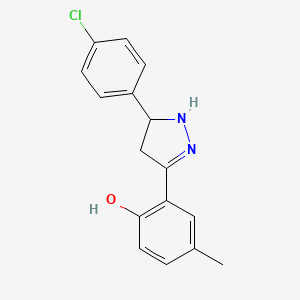 2-[5-(4-chlorophenyl)-4,5-dihydro-1H-pyrazol-3-yl]-4-methylphenol