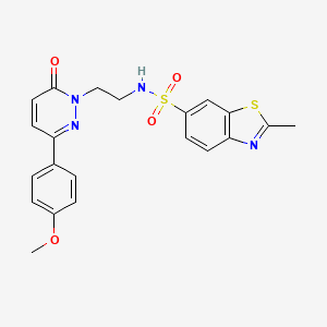 molecular formula C21H20N4O4S2 B2416374 N-(2-(3-(4-methoxyphenyl)-6-oxopyridazin-1(6H)-yl)ethyl)-2-methylbenzo[d]thiazole-6-sulfonamide CAS No. 921879-06-3