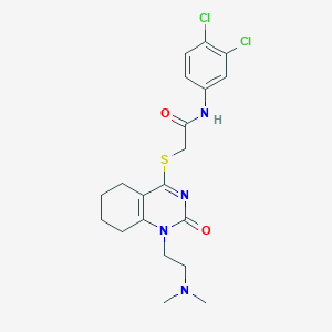 molecular formula C20H24Cl2N4O2S B2416376 N-(3,4-dichlorophenyl)-2-((1-(2-(dimethylamino)ethyl)-2-oxo-1,2,5,6,7,8-hexahydroquinazolin-4-yl)thio)acetamide CAS No. 941999-16-2